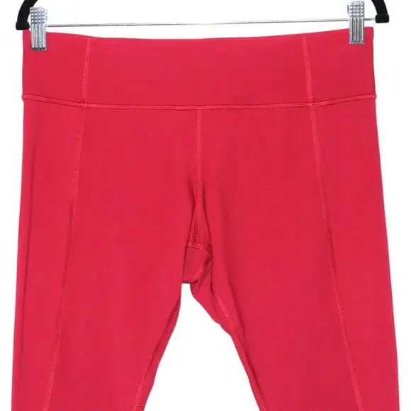 Lululemon Tight Stuff Tight Red and Silver Reflective Print Size 10